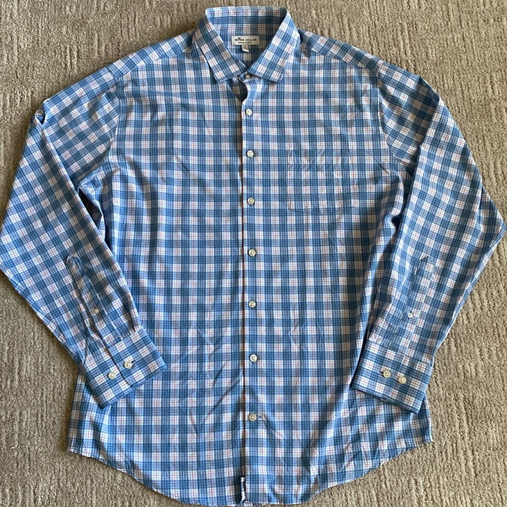 Peter millar summer comfort long sleeved buttondown sz L